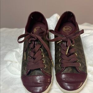 Michael Kors Burgundy and Brown Sneakers